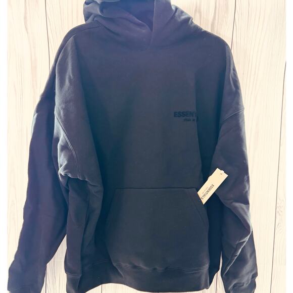 Fear of God Essentials Black Stretch Limo Hoodie  NEW Large AUTHENTIC w/bag - Picture 1 of 10